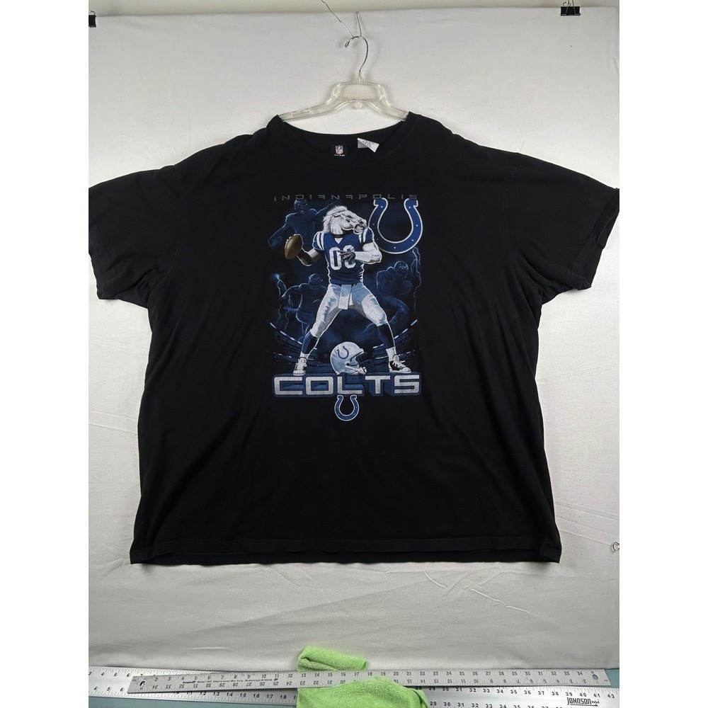 NFL Team Apparel Indianapolis Colts Graphic T-Shirt Black Mens 6X Big Cotton